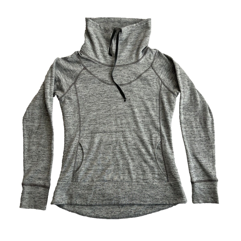 Kuhl Sweater Womens Medium Lea Heather Grey Cowl Neck Sweatshirt Pullover Pocket